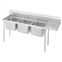 Advance Tabco T9-3-54-18R - NSF SINK 3 COMPARTMENT 16'' X 20'' LEFT-18'' DB OA: 77''