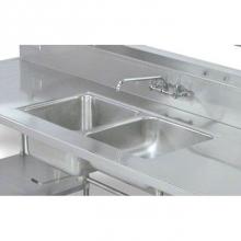 Advance Tabco TA-11A-2 - Double Sink Welded Into Table Top