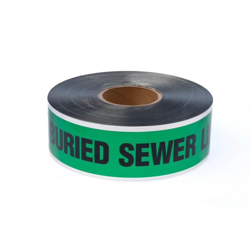 3&apos;&apos; x 1000&apos;&apos; Detectable Marking Tape - Green - Sewer Line