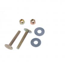 Black Swan 12180 - Closet Bolts - Brass - Bagged (style 1) - 2 brass bolts, 2 brass plated open-end nuts, and 2 brass