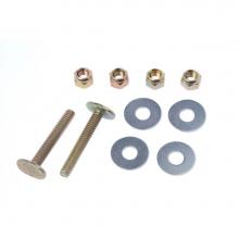 Black Swan 12182 - Closet Bolts - Brass - Bagged (style 3) - 2 brass bolts, 4 brass plated open-end nuts, and 4 brass