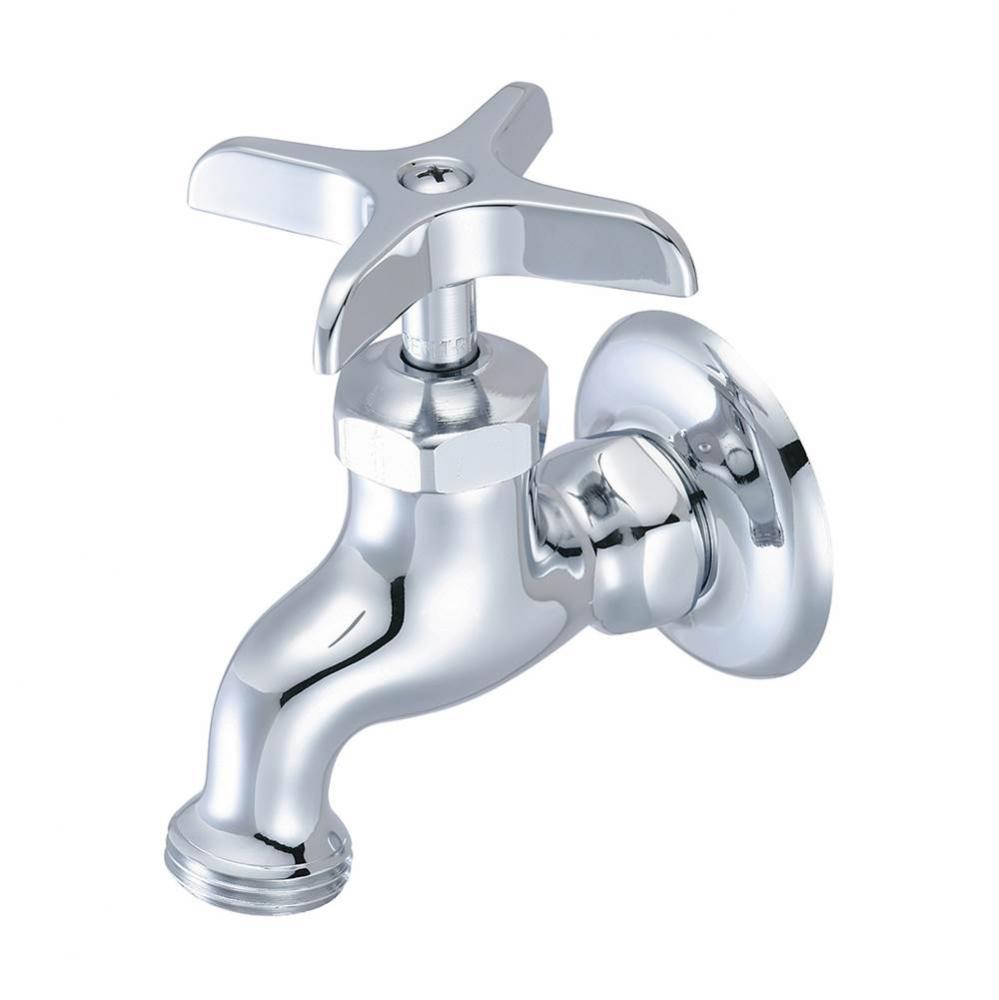 Sink Faucet-Wallmount 4-Arm Hdl Hose Thread Plain-Pc