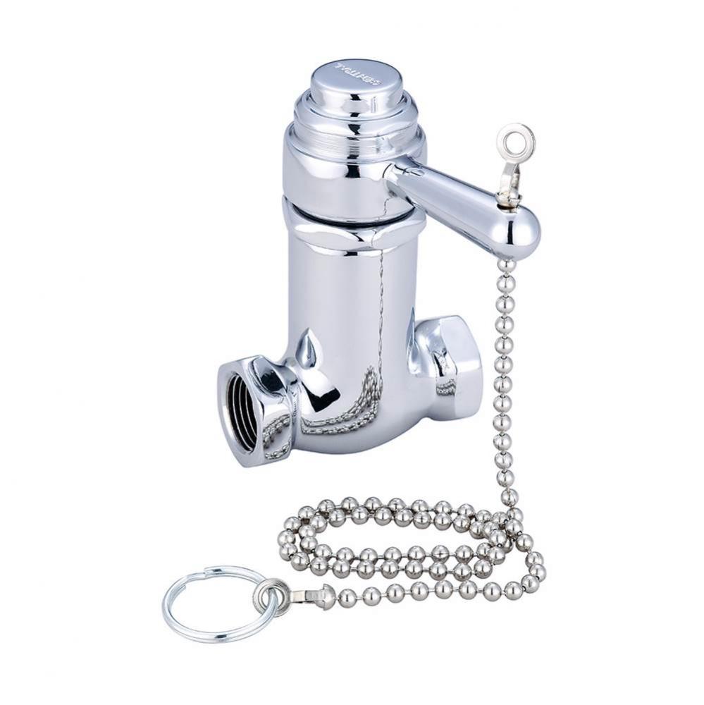 Selfclose-Shower Stop Lvr Hdl W/Pull Chain 1/2&apos;&apos; Inline-Pc