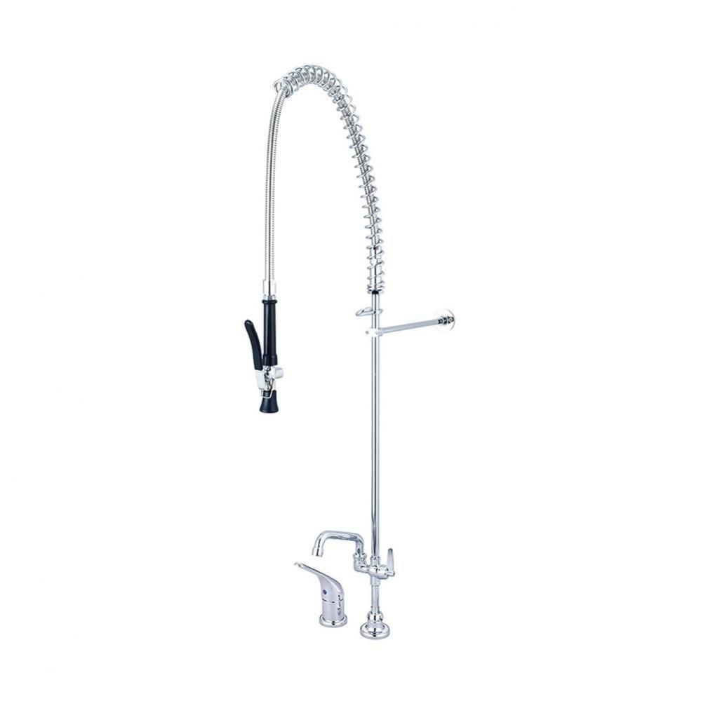 Pre-Rinse-Widespread Single Lvr Hdl Add-On Faucet 6&apos;&apos; Tube Spt Ceramic Cart-Pc