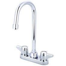 Central Brass 0084-A17 - Bar/Laundry-4'' Two Canopy Hdls 4-3/32'' Gooseneck Rigid/Swivel Spt-Pc