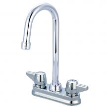 Central Brass 0094-A17 - Bar/Laundry-Shell Type 4'' Two Canopy Hdls 4-3/32'' Gooseneck Rigid/Swivel Spt