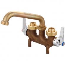 Central Brass 0465-LE - Laundry-3-1/2'' Cntrs Two Lvr Hdls 6'' Tube Spt 1/2'' Combo Union St