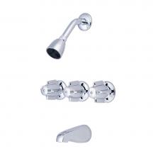 Central Brass 968 - Tub & Shower-3 Canopy Hdl 1/2'' Combo Union 8'' Cntrs Shwrhead Brass Spt-P