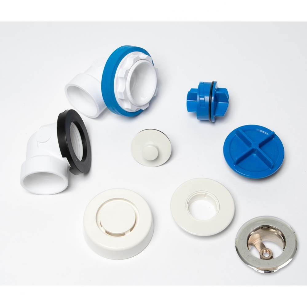 True Blue PVC Half Kit- Push Pull Stopper- W/ Test Kit- Wh