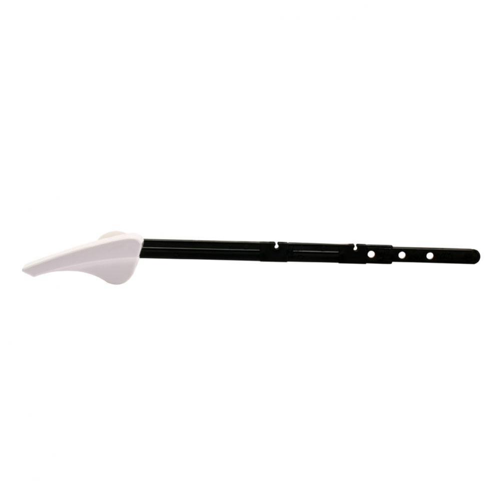 Standard white finish handle.  Universal fit. Easy to install.Plastic arm bends an