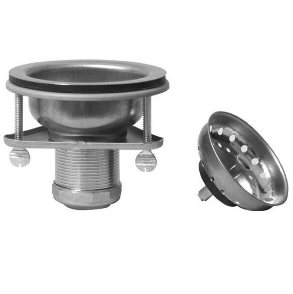 Easy Mount Thumb Screw SS Strainer with Spring Post Basket and brass slip nut