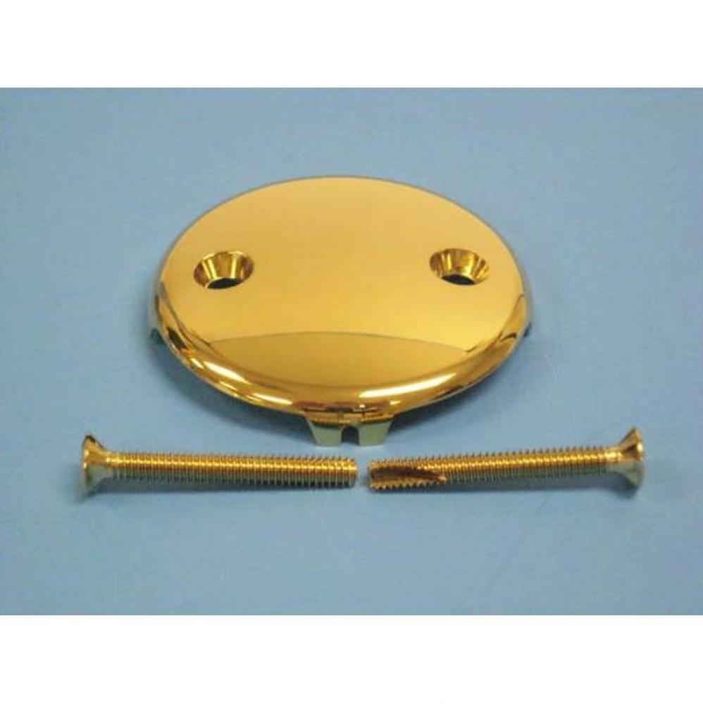 2 Hole Face Plate PVD Polished Brass with 2-1/4&apos;&apos; screws