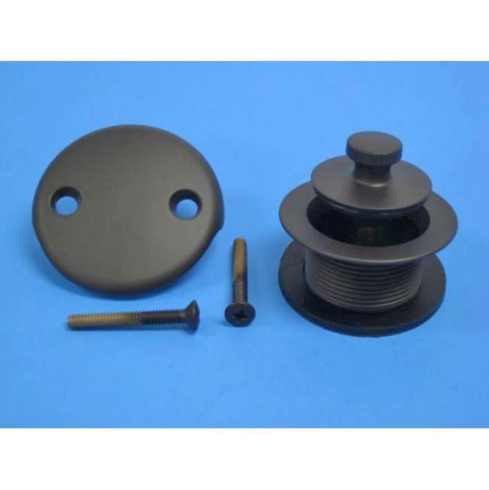 Push &amp; Seal Strainer Oil Rubbed Bronze with two hole face plate and longer screws