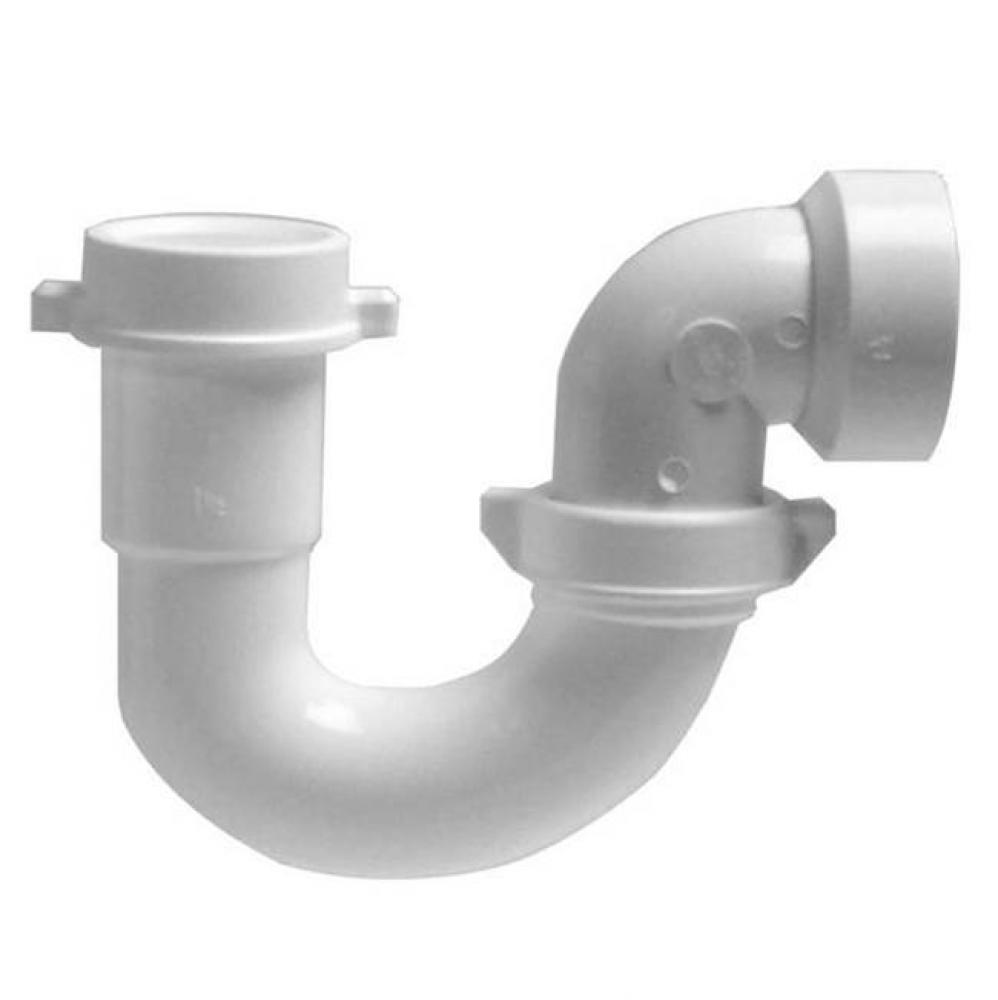 1-1/2&apos;&apos; Sink Trap White PP with PVC Sch 40 Elbow, bagged