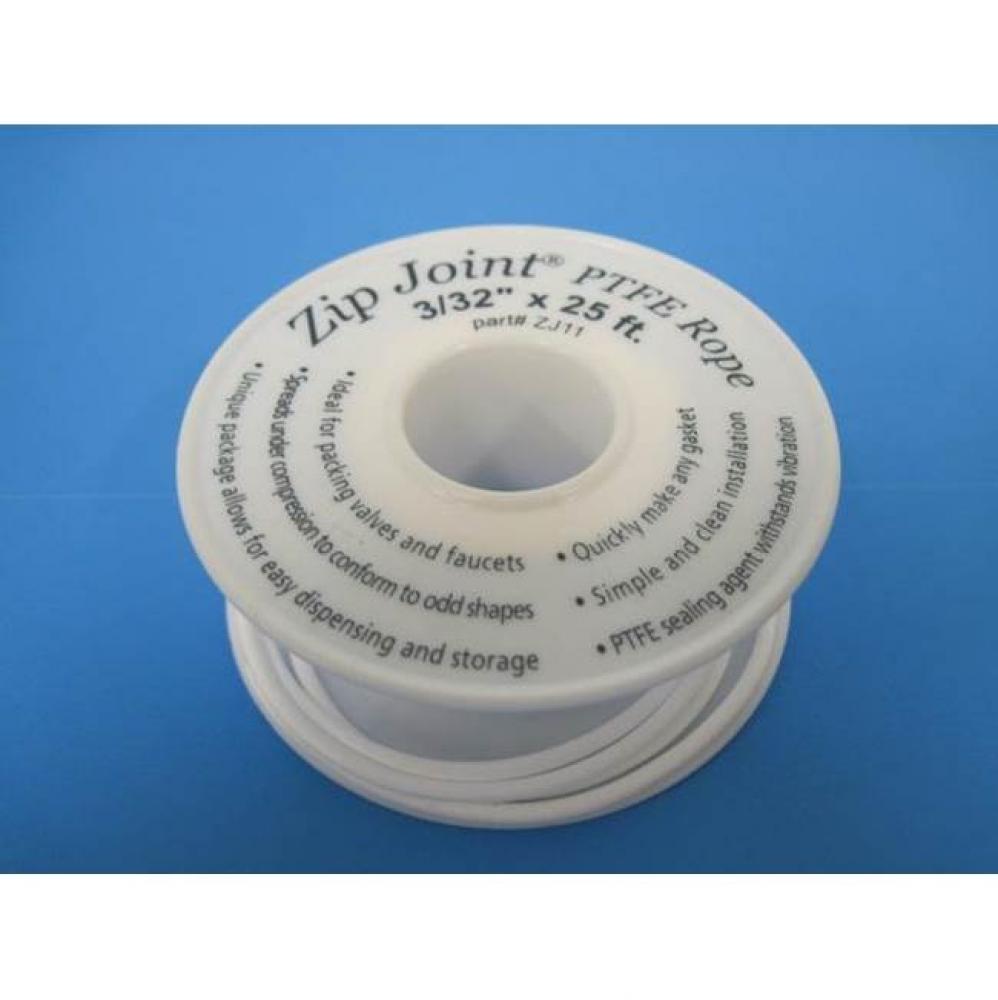 Zip Joint PTFE Rope 5/32&apos;&apos;od x 25ft coils