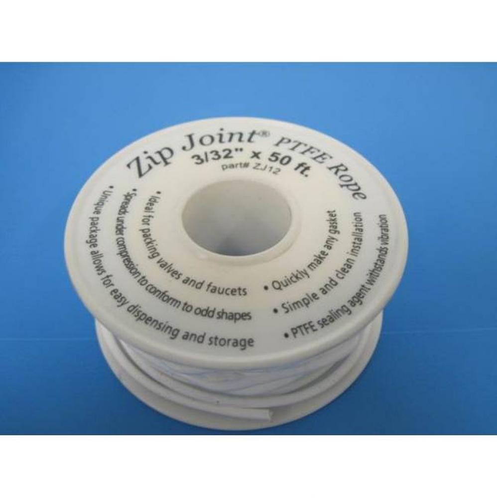 Zip Joint PTFE Rope 3/32&apos;&apos;od x 50ft coils