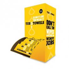 JB Products TW01-GR - Tub O'' Towel Counter Display w/ 100 foil pouches