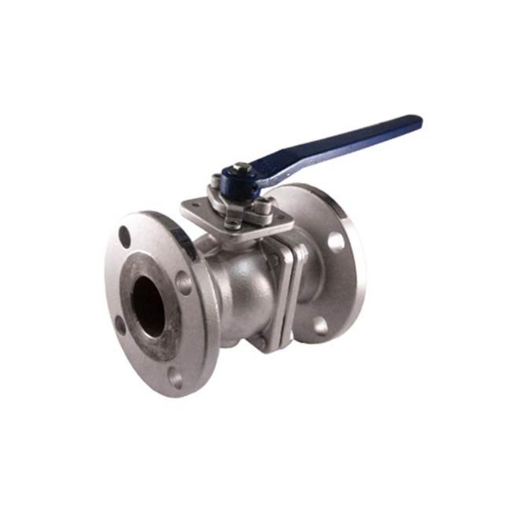 Full Port, 2 Piece, Flanged Connection, Class 150, Carbon Steel, Stainless Steel Ball And Stem 1/2