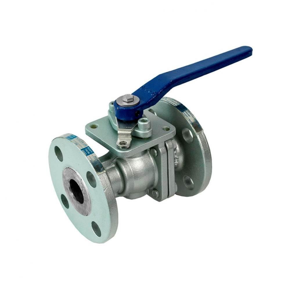 Full Port, 2 Piece, Flanged Connection, Class 150, Stainless Steel 2-1/2&apos;&apos;