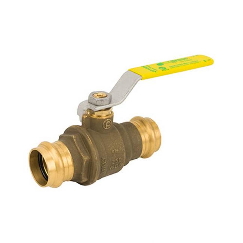 Full Port, 2 Piece, Press Connection, Dezincification Resistant Brass, 250 Wog 1-1/4&apos;&apos;