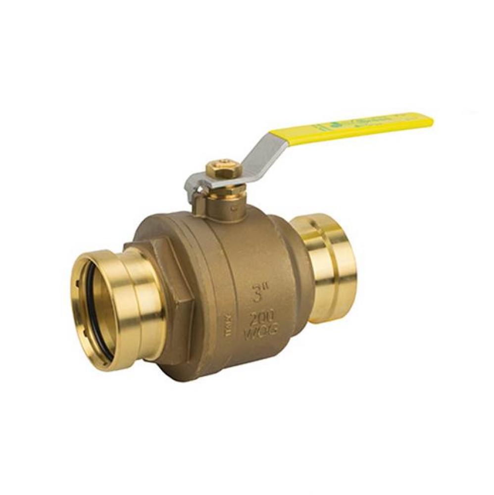 Full Port, 2 Piece, Press Xlc Connection, Dezincification Resistant Brass, 200 Wog 2-1/2&apos;&apo