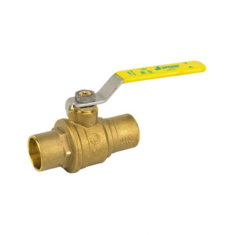 2 Piece, Full Port, Solder Connection, Dezincification Resistant Brass, Insulated Handle, 600 Wog