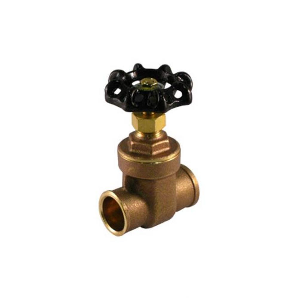 Regular Brass Gate Valve, Non-Rising Stem, Solder Connection, 200 Wog 3&apos;&apos;