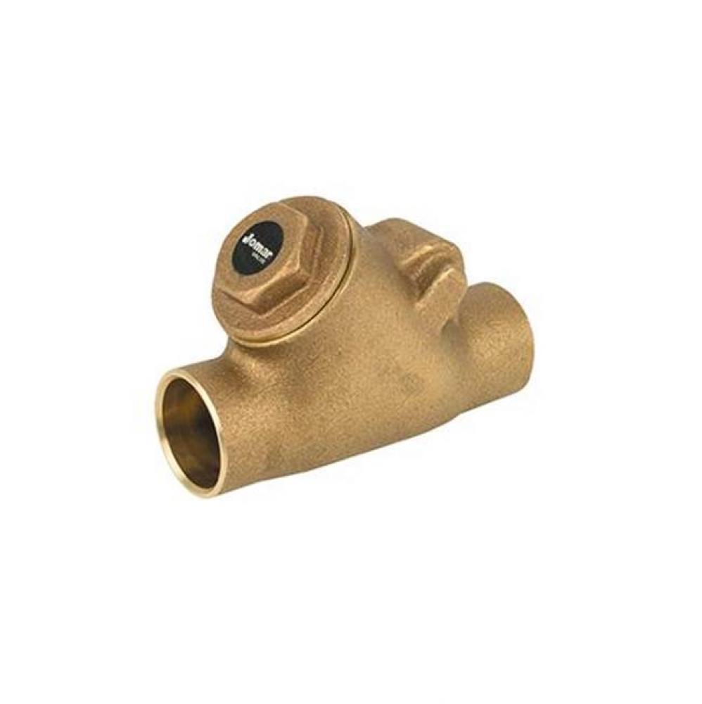 Bronze Y-Patter Swing Check Valve, Solder Connection, Class 150, 300 Wog 1-1/4&apos;&apos;