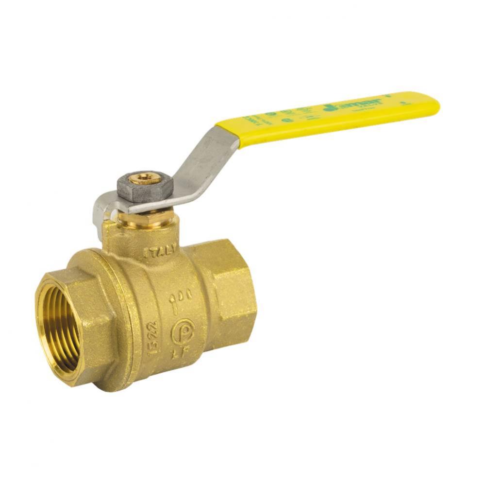 2 Piece, Full Port, Threaded Connection, Dezincification Resistant Brass, 600 Wog 4&apos;&apos;