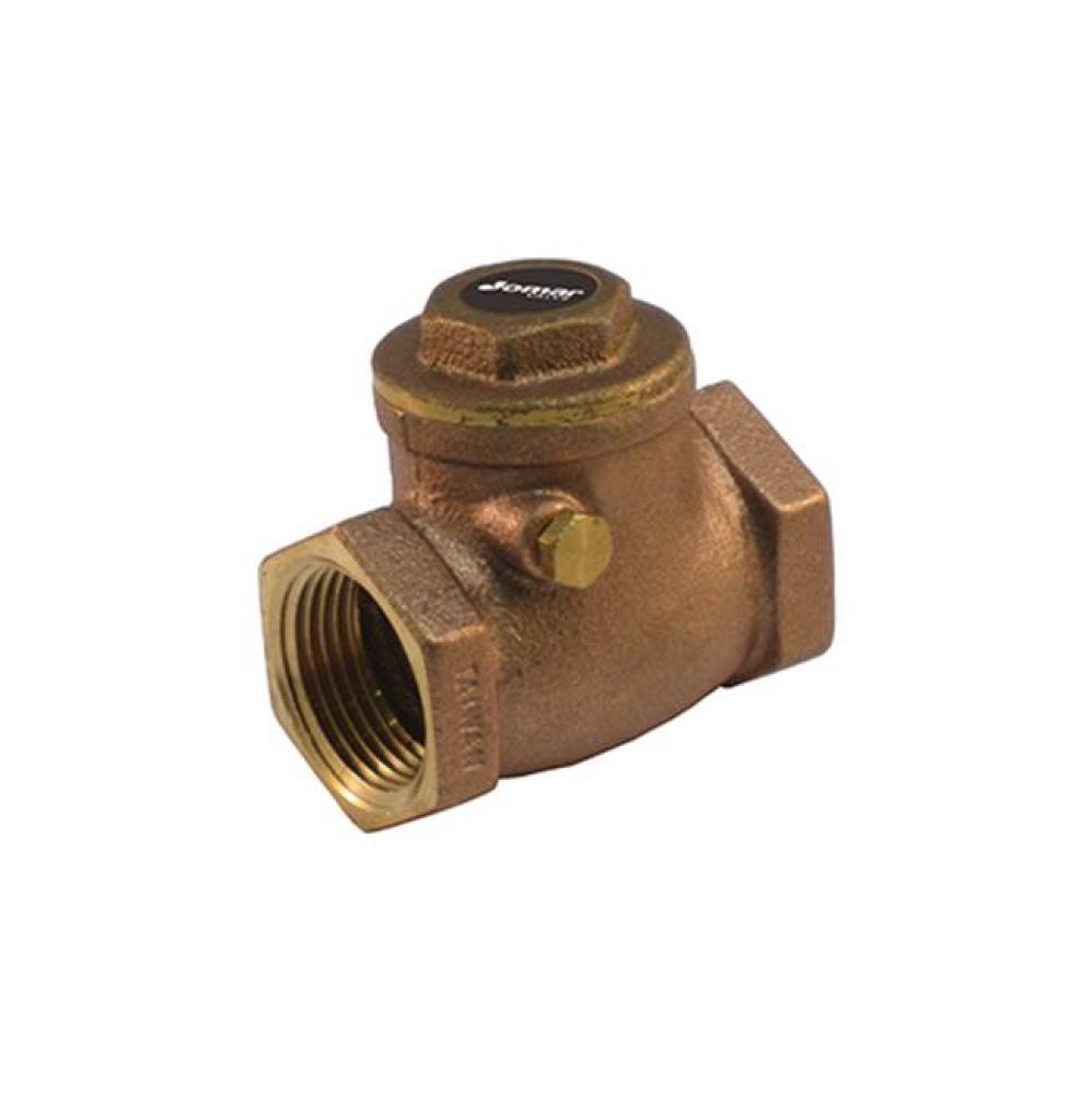 Regular Brass Horizontal Swing Check Valve, Threaded Connection, Class 125, 200 Wog 4&apos;&apos;