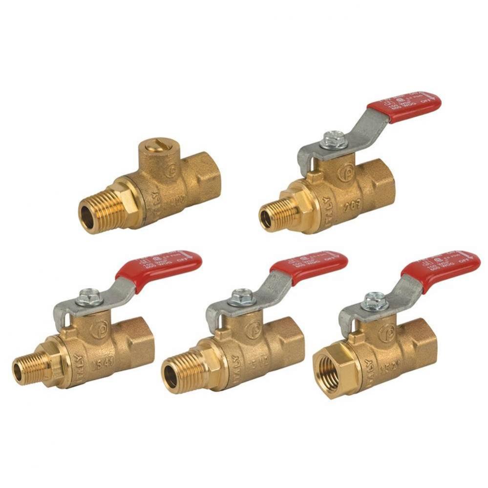 Full Port, 2 Piece, Threaded Connection, Mini Valves, 600 Wog 1/4&apos;&apos; Fip X 1/8&apos;&apos