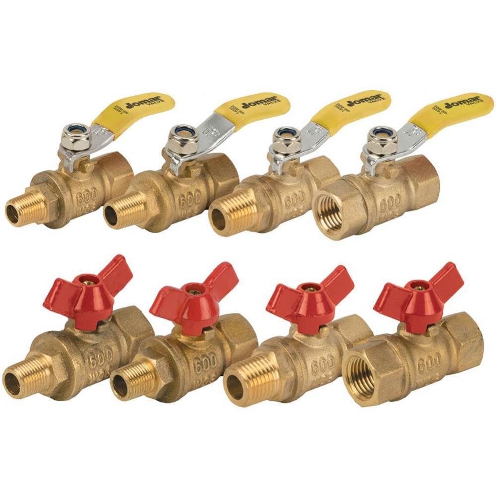 Threaded Connection, 2 Piece, Mini Valves, Full Port, 600 Wog 1/4&apos;&apos; Fip X 1/4&apos;&apos