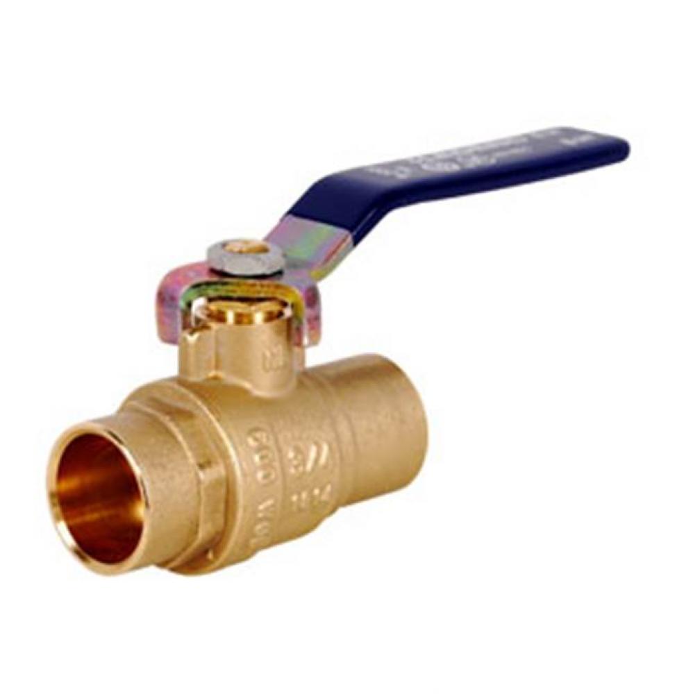 2&apos;&apos; No Lead, DZR Forged Brass Full Port Ball Valve, Sweat x Sweat