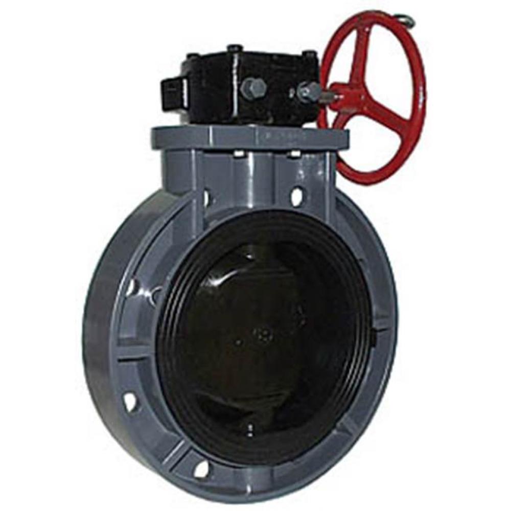 8&apos;&apos; S-651 PVC Wafer Buttefly Valve, Gear Operator