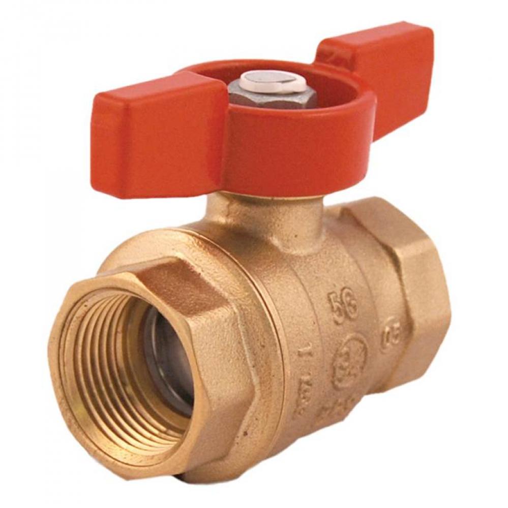 1/2&apos;&apos; T-1001T No Lead Forged Brass Full Port Ball Valve, Tee Handle