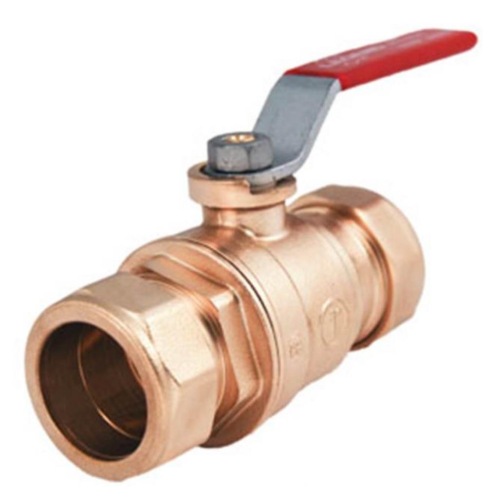 1/2&apos;&apos; T-1009NL No Lead Forged Brass Full Port Ball Valve, Compression Ends