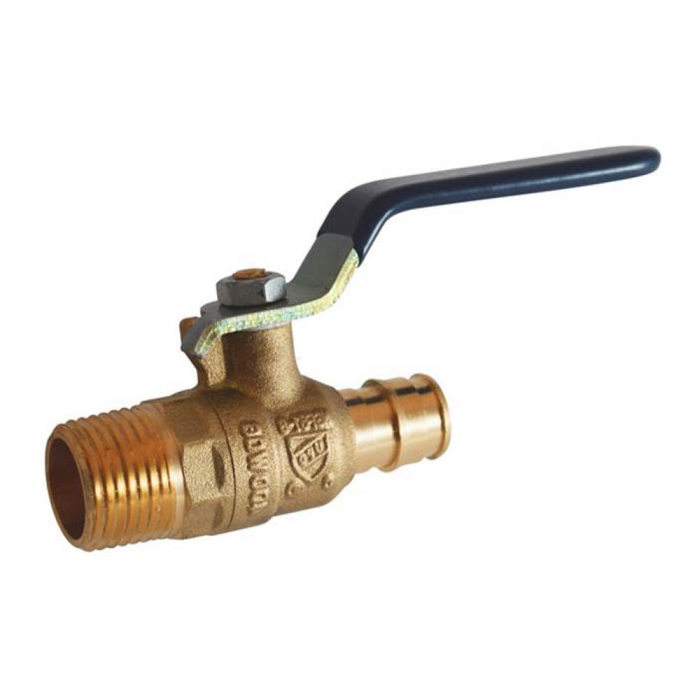 3/4&apos;&apos; T-1960MNL No Lead, DZR Forged Brass Cold Expansion PEX (F 1960) Ball Valve, MNPT x