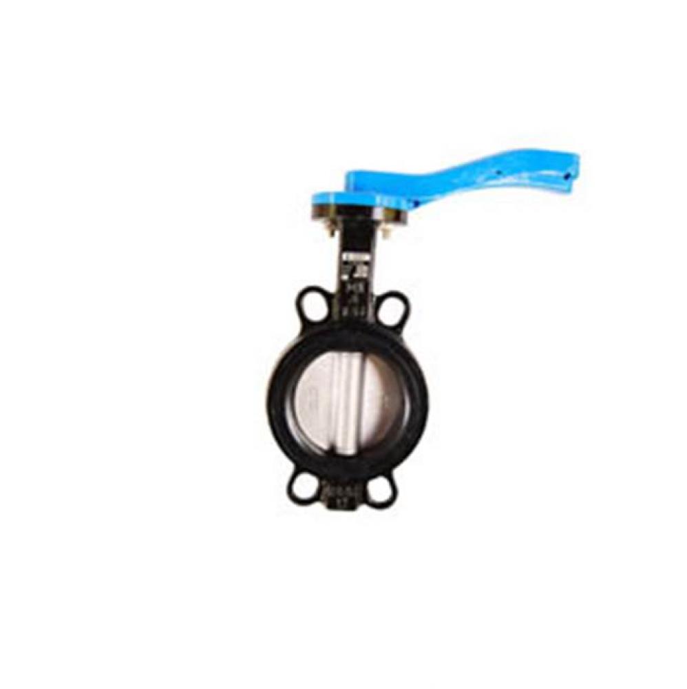 12&apos;&apos; T-335SS Ductile Iron Wafer Butterfly Valve, Stainless Steel Disc, 10 Position Lever