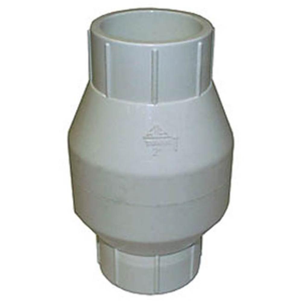 1/2&apos;&apos; T-611 PVC In-Line Check Valve with 1/2 lb. Stainless Steel Spring