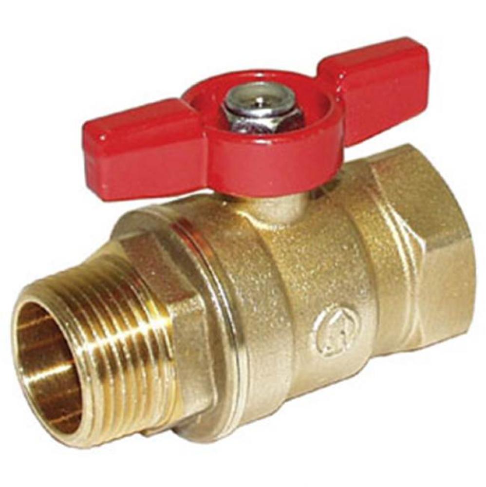 1/4&apos;&apos; T-900NL No Lead Forged Brass Ball Valve, MNPT x FNPT Tee Handle