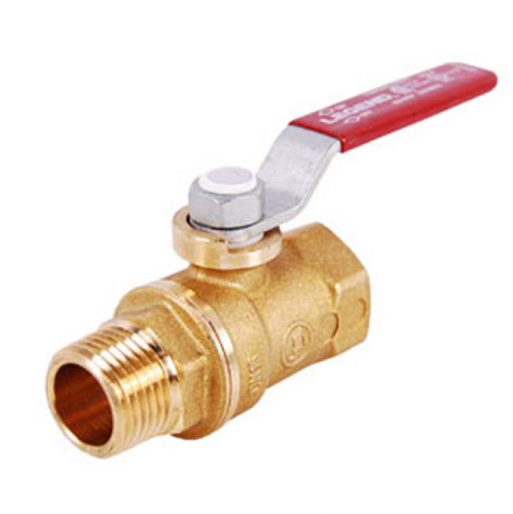 1/4&apos;&apos; T-900NL No Lead Forged Brass Ball Valve, MNPT x FNPT Lever Handle