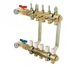 Legend Valve 8200T-14-12 - M-8200T Precision Manifold with Isolations Valves & Thermometer 1-1/4'' Brass Bar 12