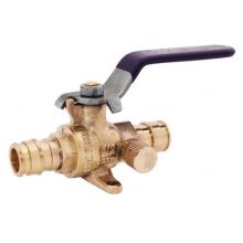 Legend Valve 101-564NL - T-1960DENL No Lead, DZR Forged Brass Cold Expansion PEX (F 1960) Ball Valve Drop Ear with Drain