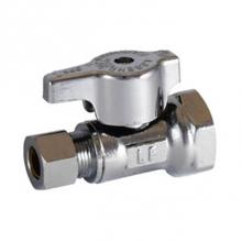 Legend Valve 114-703NL - 1/2F x 3/8'' OD T-596NL No Lead Chrome Brass 1/4 Turn Straight Stop Valve