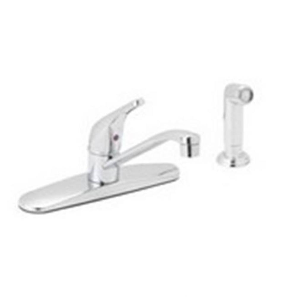 8&apos;&apos; Single Lever Deck Faucet W/Chrome Spray Solid Lever Handle-Euro Design