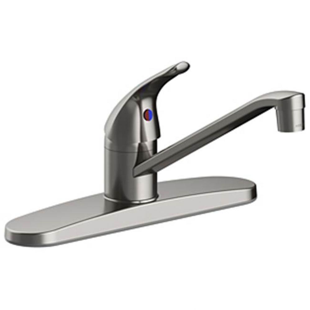 Single Handle Kitchen Faucet, Copper Inlet Supply, Washerless, 1.5 Gpm, Stainless Steel