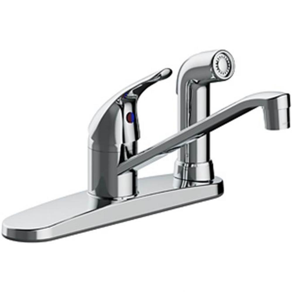Sgl Hndle Kitchen Faucet With Side Spray, Two Hole Or Four Hole Mount, Deckplate Included, Copper