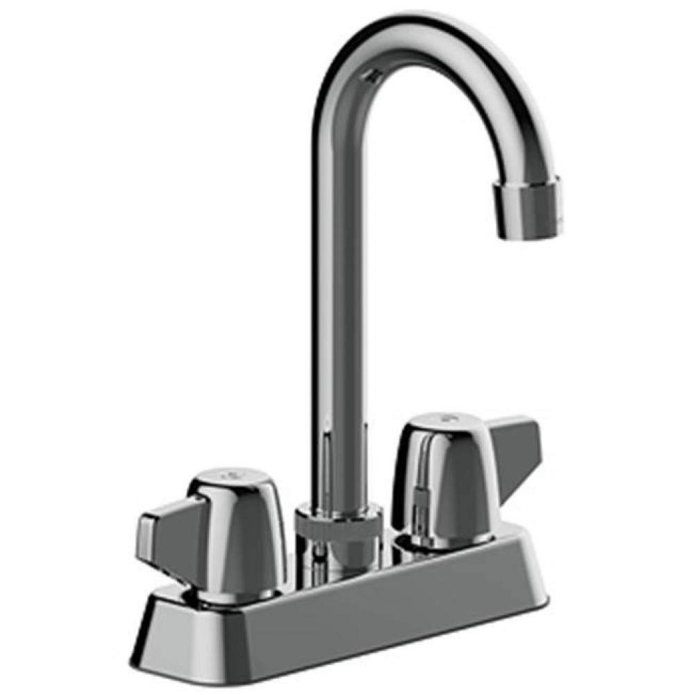 Two Handle 4&apos;&apos; Centerset Bar Faucet, Quick Mount Installation, Washerless, 1.5 Gpm, Chro