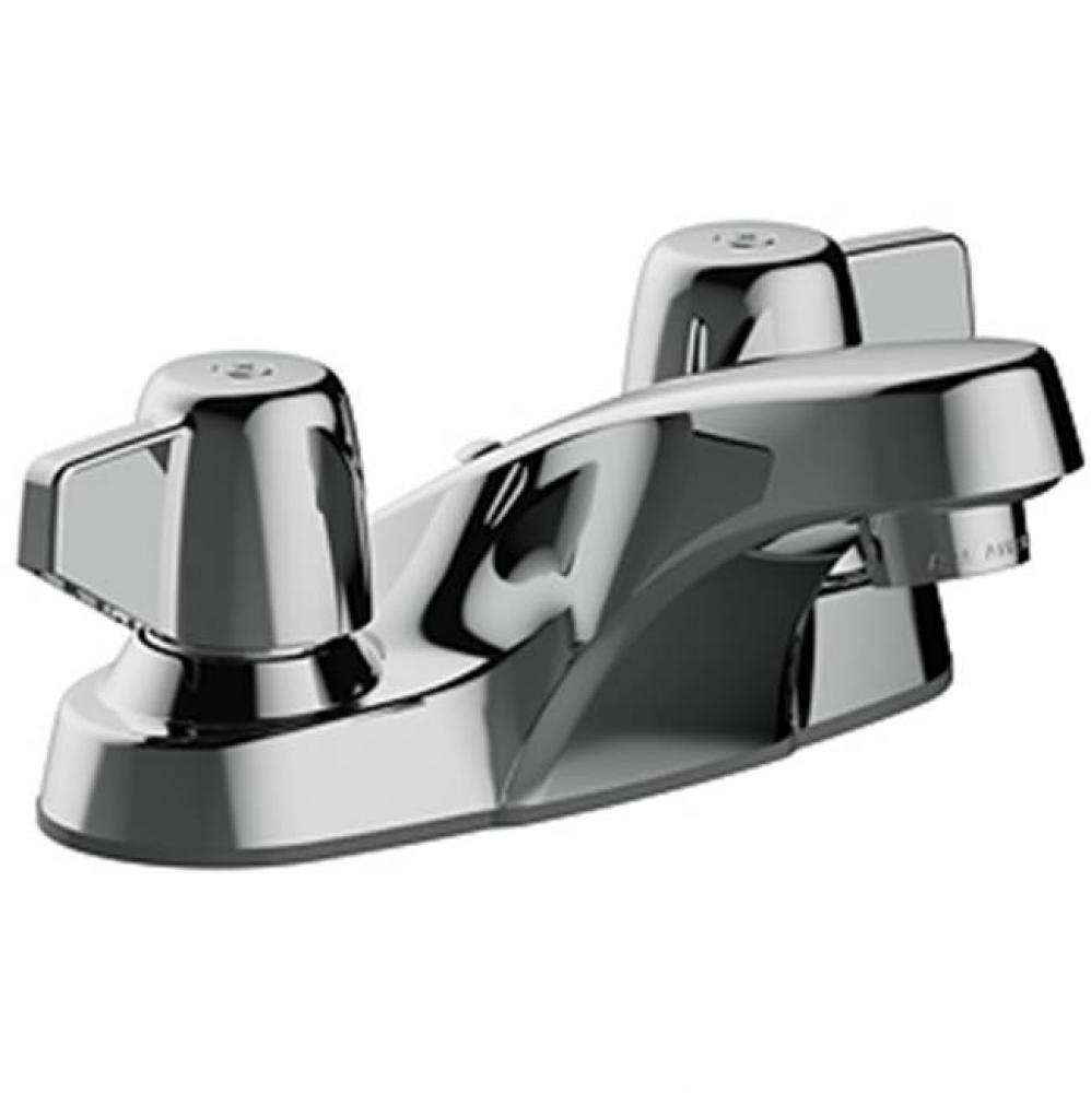 Two Handle 4&apos;&apos; Centerset Lavatory Faucet, Quick Mount Installation, 50/50 Push Pop-Up, W