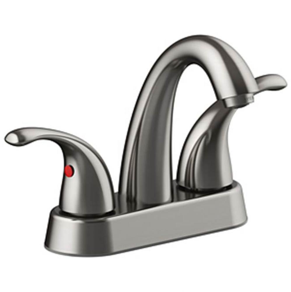 Two Handle High Arc 4&apos;&apos; Centerset Lavatory Faucet, Quick Mount Installation, 50/50 Push
